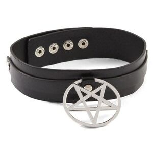 Killstar Black Choker with Silver Pentagram